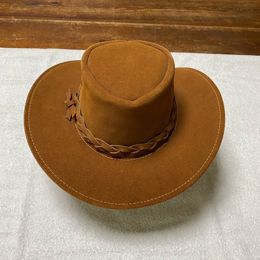 COLUMBUS BAY HANDMADE LEATHER STOCKMANS HAT